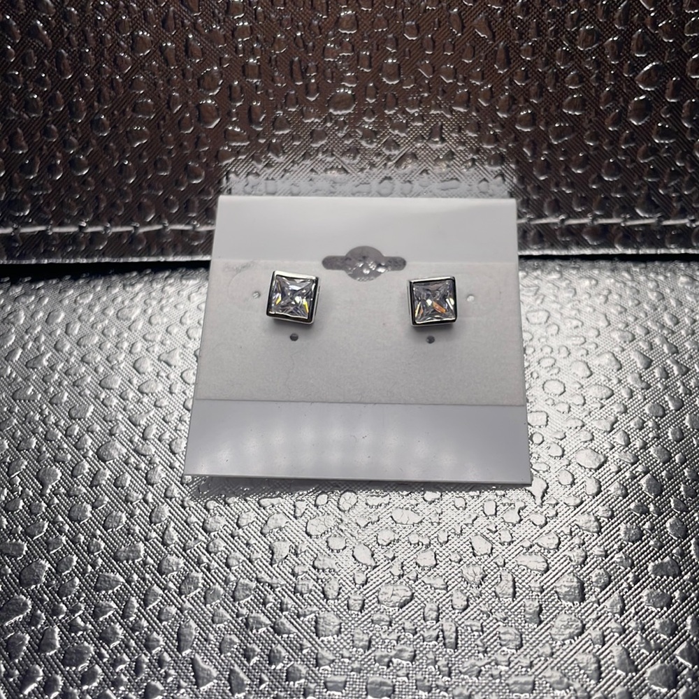 CZ Square Bezel Studs